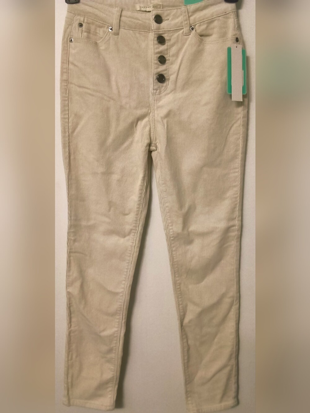 NWT Copper Key Cream Corduroy Button-Fly Pants Size Girls 12